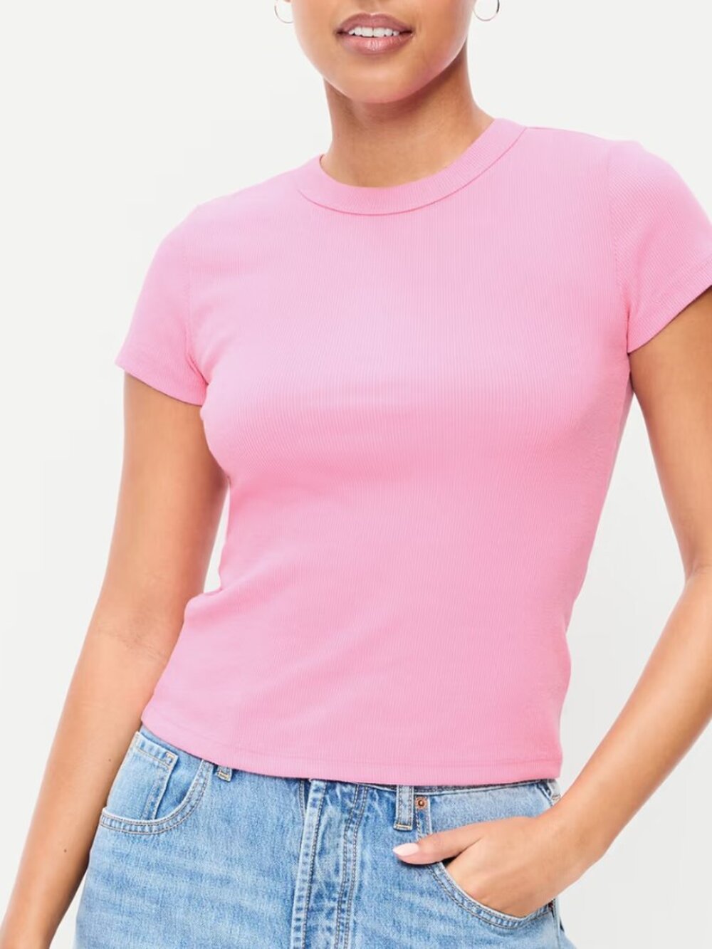 Snug Crop Ribbed T-Shirt - Picture 2 of 5